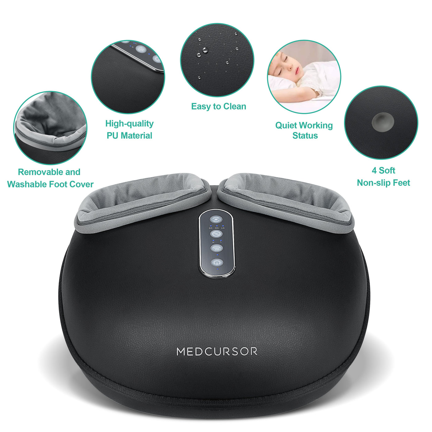 Medcursor Deep Kneading Foot Massager Machine with Heat