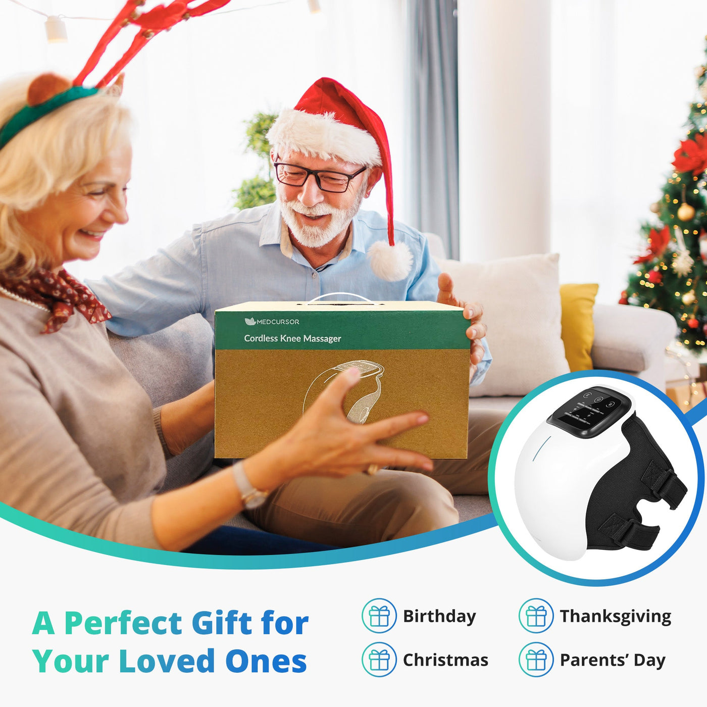 Medcursor Cordless Knee Massager with Heat