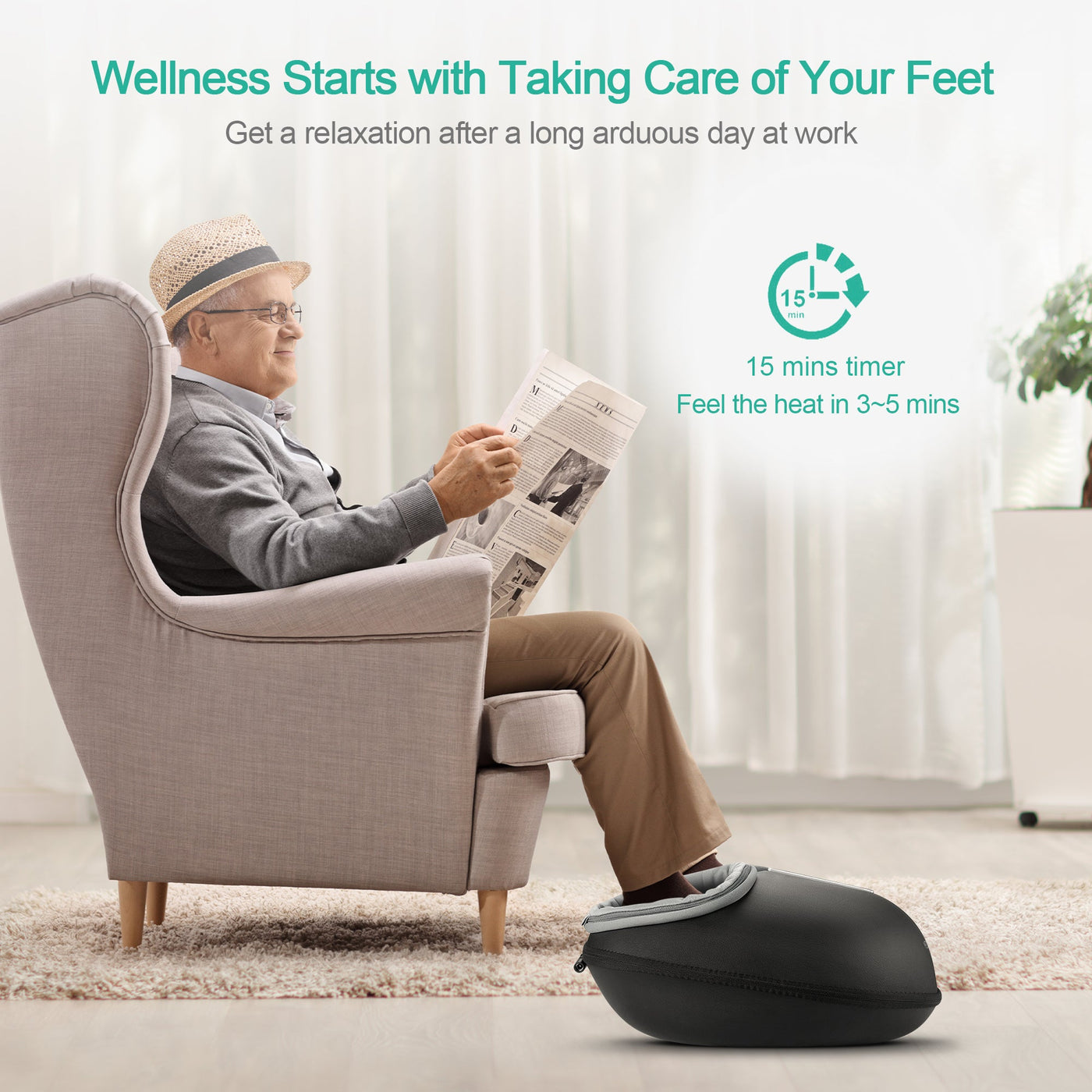 Medcursor Deep Kneading Foot Massager Machine with Heat