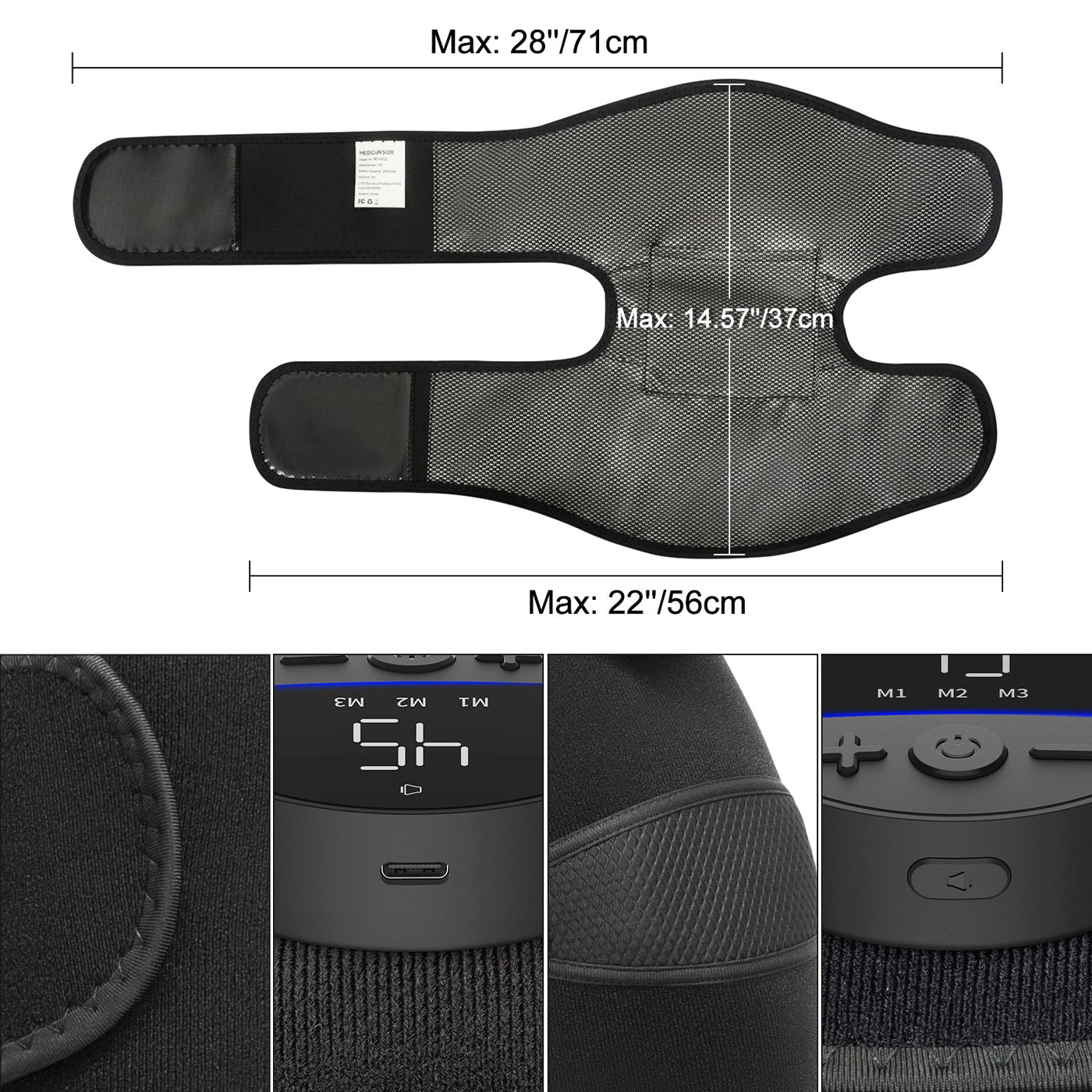 Medcursor Plush Cordless Vibratory Knee Massager with Heat