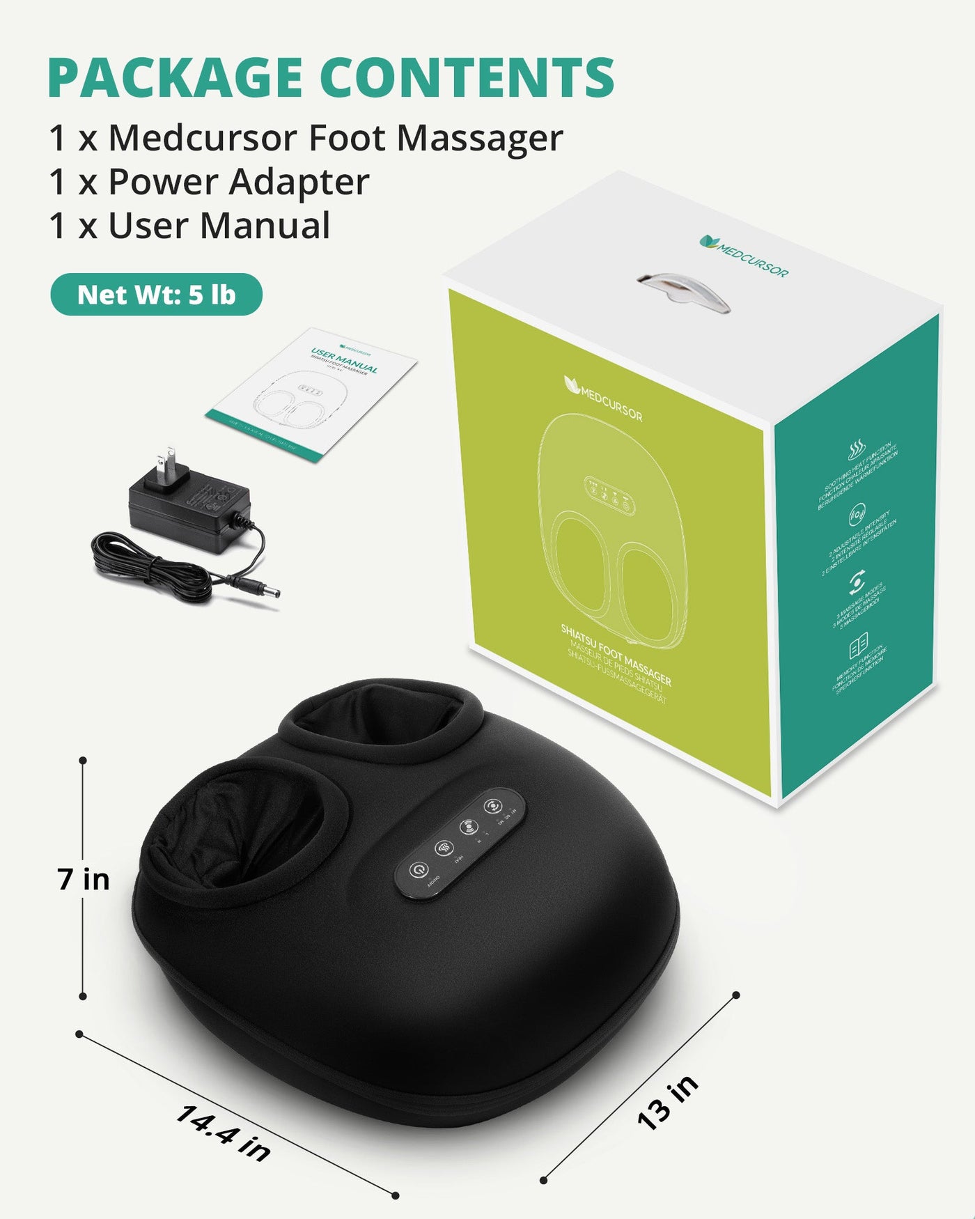 Medcursor Shiatsu Foot Massager Machine with Heat